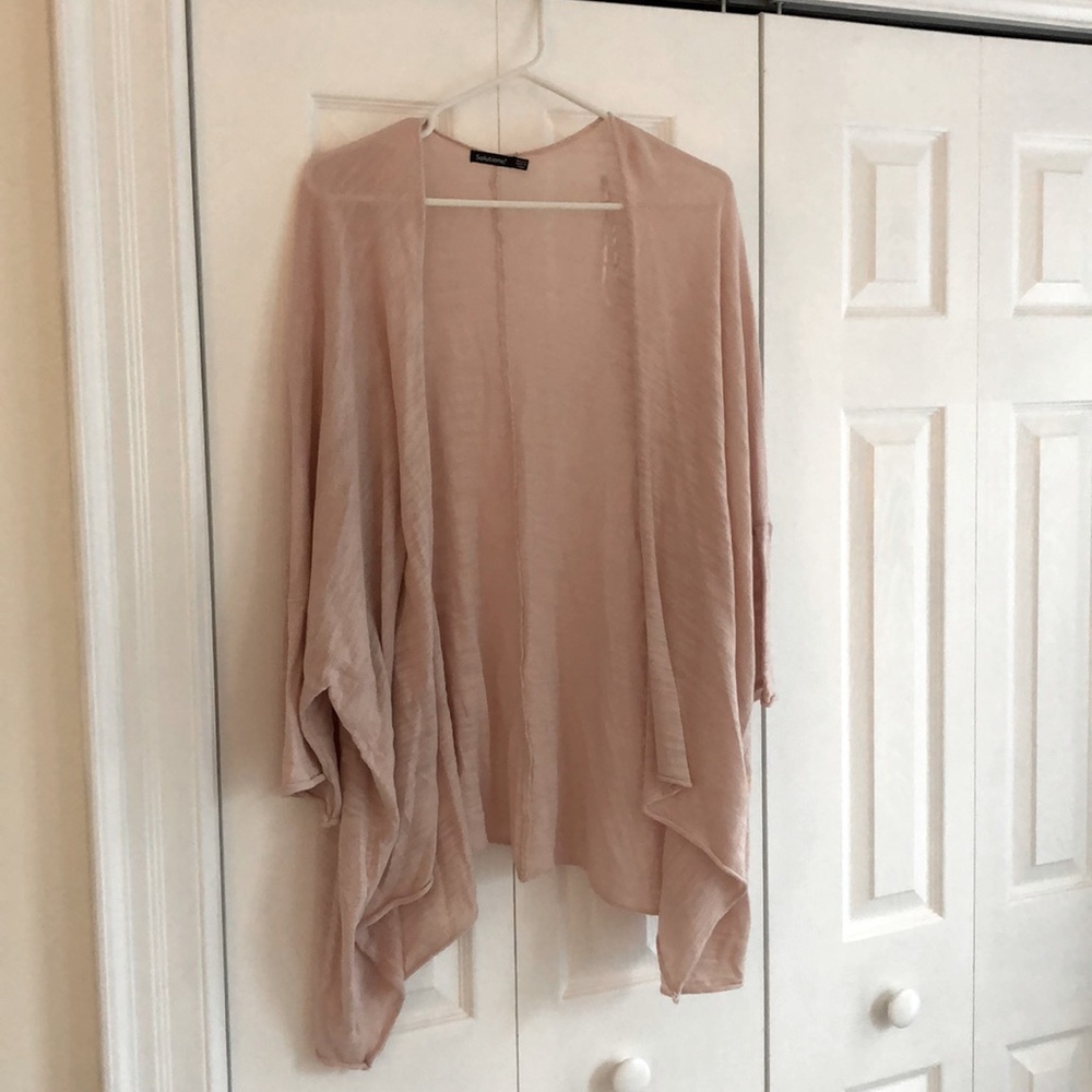 Pink Open Front Sweater